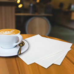 Салфетки бумажные 2-х слойные, 33&times;33 см, 200 штук в упаковке, 1/<wbr/>4 сложения, LAIMA, белые, 115402