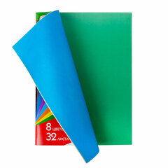 Цветная бумага А4 газетная, 32 листа, 8 цветов, на скобе, ПИФАГОР, 200&times;280 мм, &laquo;Белочки&raquo;, 115485