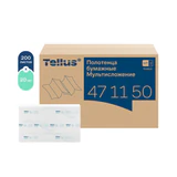 Полотенца бумажные 190 шт., Tellus/TORK (H2) ADVANCED, КОМПЛЕКТ 21 пачка, 2-слойные, белые, 22,5х21,3 см, Z-сложение, 471150