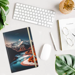 Блокнот с резинкой в клетку 96 л., БОЛЬШОЙ ФОРМАТ А4 204&times;299 мм, BRAUBERG, &laquo;Landscape&raquo;, 115531