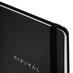 Блокнот с резинкой в клетку 96 л., А5 145&times;203 мм, твердая обложка, BRAUBERG, &laquo;Minimal&raquo;, чёрный, 115532