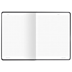 Блокнот с резинкой в клетку 96 л., А5 145&times;203 мм, твердая обложка, BRAUBERG, &laquo;Minimal&raquo;, чёрный, 115532