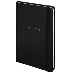 Блокнот с резинкой в клетку 96 л., А5 145х203 мм, твердая обложка, BRAUBERG, "Minimal", чёрный, 115532