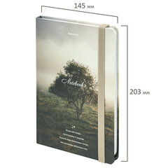 Блокнот с резинкой в клетку 96 л., А5, 145&times;203 мм, твердая обложка, BRAUBERG, &laquo;Nature&raquo;, 115534