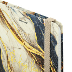 Блокнот с резинкой в клетку 96 л., А5 145&times;203 мм, твердая обложка с фольгой, BRAUBERG, &laquo;Marble&raquo;, 115536