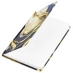 Блокнот с резинкой в клетку 96 л., А5 145&times;203 мм, твердая обложка с фольгой, BRAUBERG, &laquo;Marble&raquo;, 115536