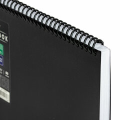 Блокнот БОЛЬШОГО ФОРМАТА А4, 80 л., обложка пластик, клетка, BRAUBERG &laquo;Metropolis&raquo;, ЧЕРНЫЙ, 115577