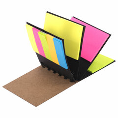 Закладки клейкие в книжке BRAUBERG, 200 штук: 50&times;15 мм 5 цветов х 25 листов, 75&times;50 мм 3 цвета х 25 листов, 115581