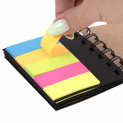 Закладки клейкие в книжке BRAUBERG, 200 штук: 50&times;15 мм 5 цветов х 25 листов, 75&times;50 мм 3 цвета х 25 листов, 115581