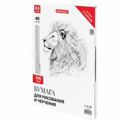 Бумага для черчения А3, 297&times;420 мм, 40 л., 200 г/<wbr/>м<sup>2</sup>, ватман ГОЗНАК КБФ, в коробке, BRAUBERG, 115624