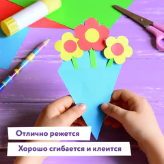 Цветная бумага А4 офсетная, 32 л., 16 цветов, на скобе, ЮНЛАНДИЯ, 200&times;280 мм, Божья коровка, 115638