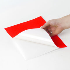 Этикетка самоклеящаяся 210&times;297 мм, 1 этикетка, красная, 80 г/<wbr/>м<sup>2</sup>, 50 листов, STAFF BASIC, 115684