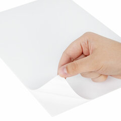 Этикетка самоклеящаяся ГЛЯНЦЕВАЯ 210&times;297 мм, 1 этикетка, белая, 80 г/<wbr/>м<sup>2</sup>, 100 л., STAFF BASIC, 115687