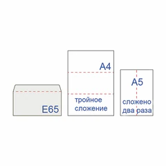 Конверт маркированный ПОЧТА РОССИИ "литера А", E65 (110х220 мм), отрывная лента, "Куда-Кому", 80 г/м2