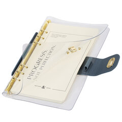 Блокнот А5 180&times;235 мм, BRAUBERG &laquo;Fabulous&raquo;, гибкий, на кольцах, застежка, 80 л., голубой, 116193