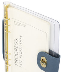 Блокнот А5 180&times;235 мм, BRAUBERG &laquo;Fabulous&raquo;, гибкий, на кольцах, застежка, 80 л., голубой, 116193