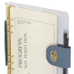 Блокнот А5 180&times;235 мм, BRAUBERG &laquo;Fabulous&raquo;, гибкий, на кольцах, застежка, 80 л., голубой, 116193