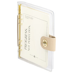 Блокнот А5 180&times;235 мм, BRAUBERG &laquo;Fabulous&raquo;, гибкий, на кольцах, застежка, 80 л., бежевый, 116194