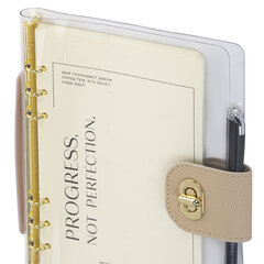 Блокнот А5 180&times;235 мм, BRAUBERG &laquo;Fabulous&raquo;, гибкий, на кольцах, застежка, 80 л., бежевый, 116194