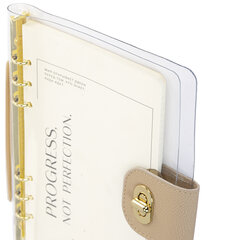 Блокнот А5 180&times;235 мм, BRAUBERG &laquo;Fabulous&raquo;, гибкий, на кольцах, застежка, 80 л., бежевый, 116194