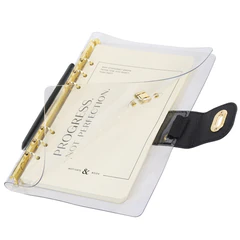 Блокнот А5 180&times;235 мм, BRAUBERG &laquo;Fabulous&raquo;, гибкий, на кольцах, застежка, 80 л., черный, 116196