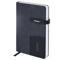 Ежедневник недатированный А5 138&times;213 мм BRAUBERG &laquo;Cowboy&raquo;, под кожу, застежка 160 л., черный, 116200