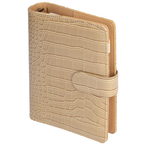 Ежедневник-органайзер недатированный B6 150x190 мм BRAUBERG "Comodo", под кожу, 160 л., бежевый, 116206