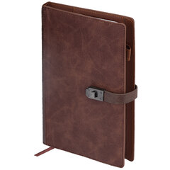 Ежедневник недатированный А5 152&times;220 мм BRAUBERG &laquo;Sirius&raquo;, под кожу, застежка 160 л., коричневый, 116211