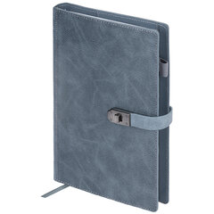 Ежедневник недатированный А5 152&times;220 мм BRAUBERG &laquo;Sirius&raquo;, под кожу, застежка 160 л., серый, 116214