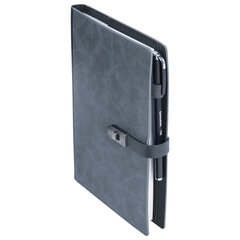 Ежедневник недатированный А5 152&times;220 мм BRAUBERG &laquo;Sirius&raquo;, под кожу, застежка 160 л., серый, 116214