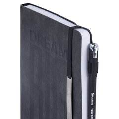 Ежедневник недатированный А5 138&times;213 мм BRAUBERG &laquo;BeStyle&raquo;, под кожу, резинка, держатель, 160 л., графитовый, 116215