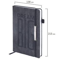 Ежедневник недатированный А5 138&times;213 мм BRAUBERG &laquo;BeStyle&raquo;, под кожу, резинка, держатель, 160 л., графитовый, 116215