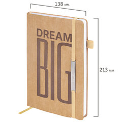 Ежедневник недатированный А5 138&times;213 мм BRAUBERG &laquo;BeStyle&raquo;, под кожу, резинка, держатель, 160 л., песочный, 116216