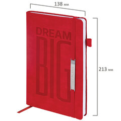 Ежедневник недатированный А5 138&times;213 мм BRAUBERG &laquo;BeStyle&raquo;, под кожу, резинка, держатель, 160 л., красный, 116217
