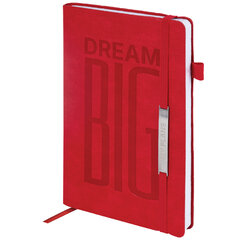 Ежедневник недатированный А5 138&times;213 мм BRAUBERG &laquo;BeStyle&raquo;, под кожу, резинка, держатель, 160 л., красный, 116217