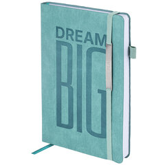 Ежедневник недатированный А5 138&times;213 мм BRAUBERG &laquo;BeStyle&raquo;, под кожу, резинка, держатель, 160 л., сине-зеленый, 116218