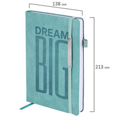 Ежедневник недатированный А5 138&times;213 мм BRAUBERG &laquo;BeStyle&raquo;, под кожу, резинка, держатель, 160 л., сине-зеленый, 116218