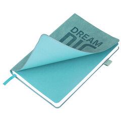 Ежедневник недатированный А5 138&times;213 мм BRAUBERG &laquo;BeStyle&raquo;, под кожу, резинка, держатель, 160 л., сине-зеленый, 116218