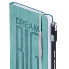 Ежедневник недатированный А5 138&times;213 мм BRAUBERG &laquo;BeStyle&raquo;, под кожу, резинка, держатель, 160 л., сине-зеленый, 116218