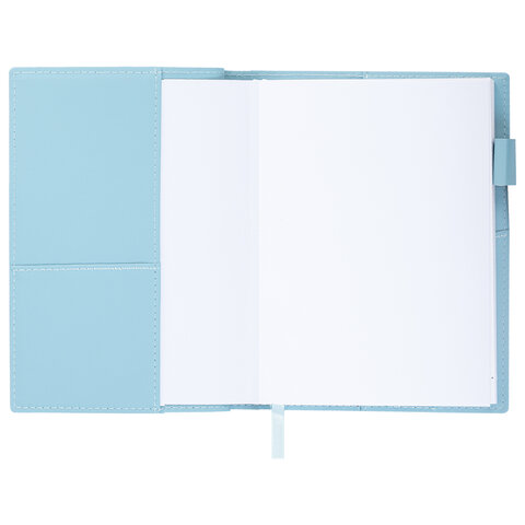 Ежедневник недатированный В6 130х185 мм BRAUBERG "Glam", под кожу, 160 л., голубой, 116220