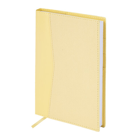 Ежедневник недатированный В6 130х185 мм BRAUBERG "Glam", под кожу, 160 л., желтый, 116222