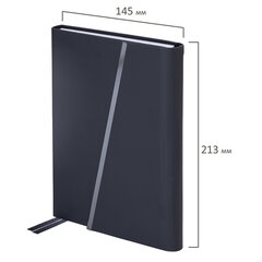 Ежедневник недатированный А5 145&times;213 мм BRAUBERG &laquo;Vogue&raquo;, под кожу, магнитный клапан, 160 л., черный, 116223