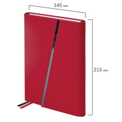 Ежедневник недатированный А5 145&times;213 мм BRAUBERG &laquo;Vogue&raquo;, под кожу, магнитный клапан, 160 л., красный, 116225