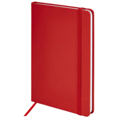 Блокнот А5 138&times;213 мм, BRAUBERG &laquo;Basic&raquo;, под кожу, 80 л., клетка, красный, 116228