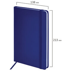 Блокнот А5 138&times;213 мм, BRAUBERG &laquo;Basic&raquo;, под кожу, 80 л., клетка, синий, 116229