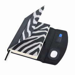 Ежедневник недатированный А5 155&times;213 мм BRAUBERG &laquo;Wild&raquo;, под кожу, магнит, 160 л., ZEBRA, черный, 116233