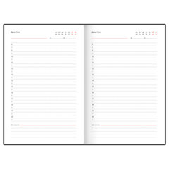 Ежедневник недатированный с резинкой А5 145&times;203 мм, BRAUBERG, твердый, 128 л., &laquo;Minimal&raquo;, черный, 116284