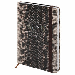 Ежедневник недатированный с резинкой А5 145&times;203 мм, BRAUBERG, твердый, 128 л., &laquo;Snake print&raquo;, 116286