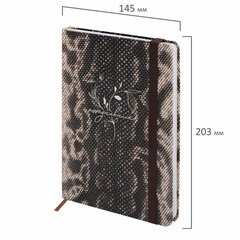 Ежедневник недатированный с резинкой А5 145&times;203 мм, BRAUBERG, твердый, 128 л., &laquo;Snake print&raquo;, 116286