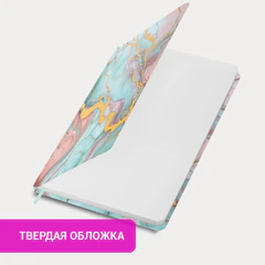 Ежедневник недатированный с резинкой А5 145х203 мм, BRAUBERG, твердый, фольга, 128 л., "Marble", 116292
